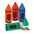 6" Crayon Shaped Bank w/Stock "Savings Bank" Graphic